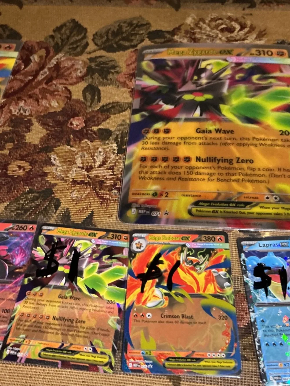 8 Pokemon Cards Jumbo and Regular size cards All ex Cards